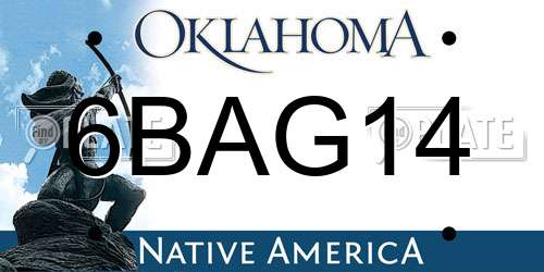 6BAG14 Oklahoma License Plate