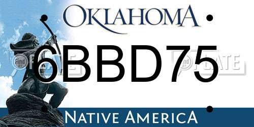 6BBD75 Oklahoma License Plate