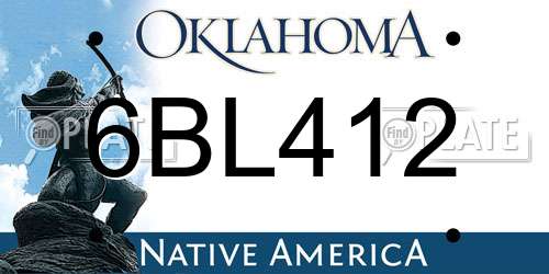6BL412 Oklahoma License Plate