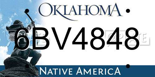 6BV4848 Oklahoma License Plate