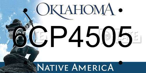 6CP4505 Oklahoma License Plate