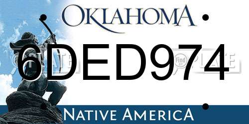 6DED974 Oklahoma License Plate
