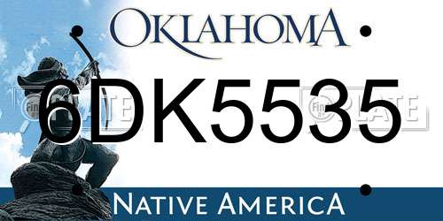 6DK5535 Oklahoma License Plate