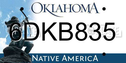 6DKB835 Oklahoma License Plate