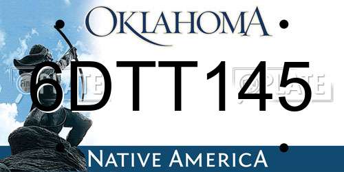 6DTT145 Oklahoma License Plate