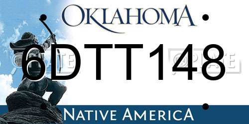 6DTT148 Oklahoma License Plate