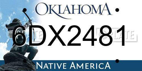 6DX2481 Oklahoma License Plate