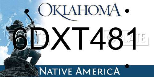 6DXT481 Oklahoma License Plate