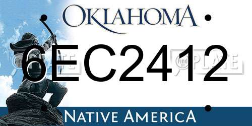 6EC2412 Oklahoma License Plate