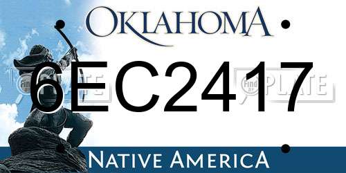 6EC2417 Oklahoma License Plate