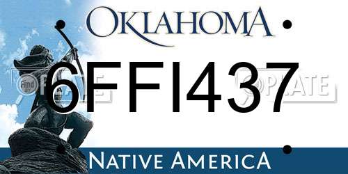6FFI437 Oklahoma License Plate