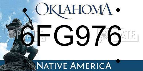 6FG976 Oklahoma License Plate