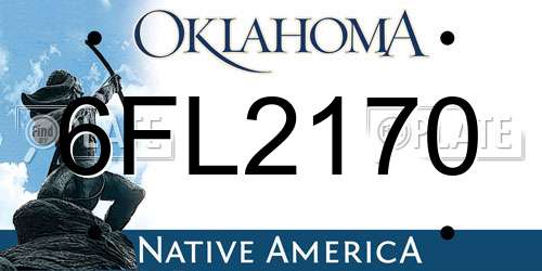 6FL2170 Oklahoma License Plate