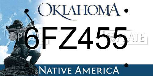 6FZ455 Oklahoma License Plate