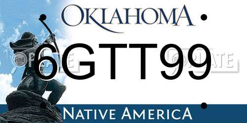 6GTT99 Oklahoma License Plate