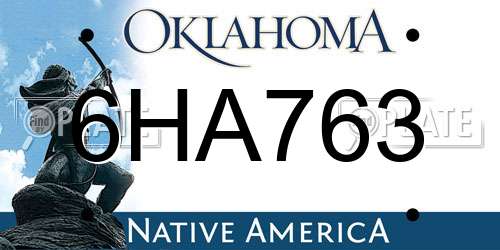 6HA763 Oklahoma License Plate