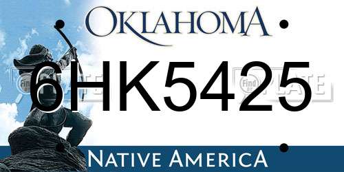 6HK5425 Oklahoma License Plate