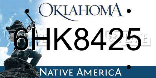6HK8425 Oklahoma License Plate