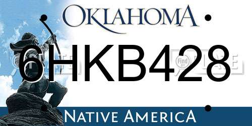 6HKB428 Oklahoma License Plate