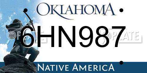 6HN987 Oklahoma License Plate
