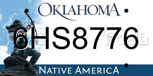 6HS8776 Oklahoma License Plate