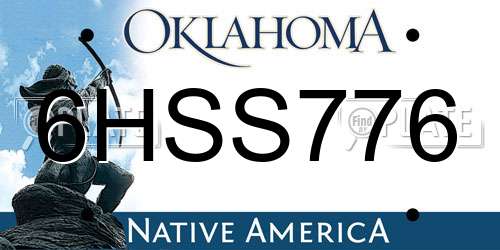 6HSS776 Oklahoma License Plate