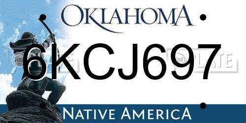 6KCJ697 Oklahoma License Plate