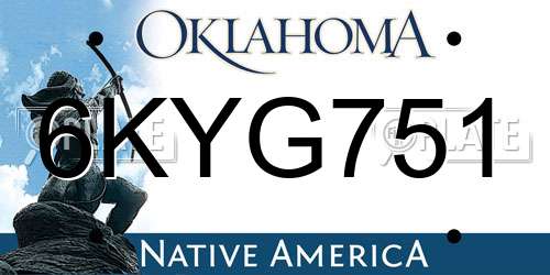 6KYG751 Oklahoma License Plate