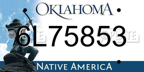 6L75853 Oklahoma License Plate