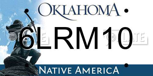 6LRM10 Oklahoma License Plate