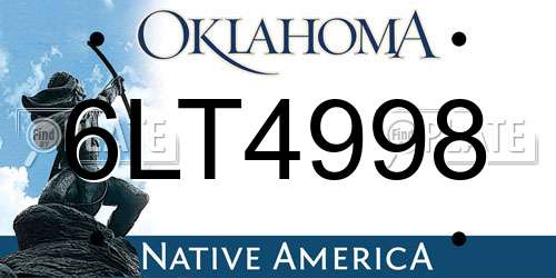 6LT4998 Oklahoma License Plate