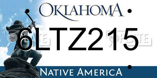 6LTZ215 Oklahoma License Plate