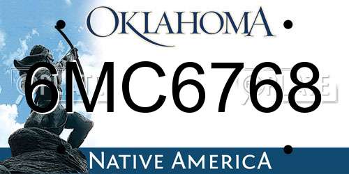 6MC6768 Oklahoma License Plate