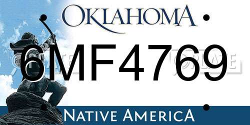 6MF4769 Oklahoma License Plate