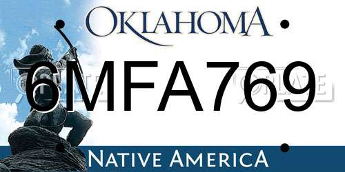 6MFA769 Oklahoma License Plate