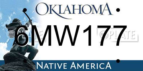 6MW177 Oklahoma License Plate