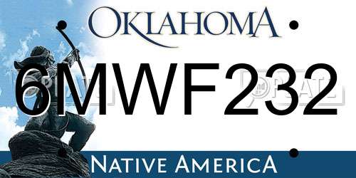 6MWF232 Oklahoma License Plate