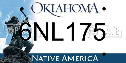 6NL175 Oklahoma License Plate