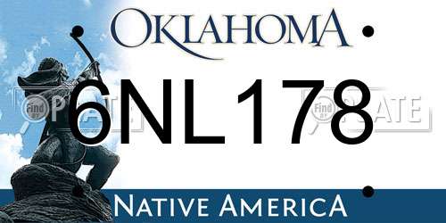 6NL178 Oklahoma License Plate