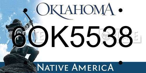 6OK5538 Oklahoma License Plate