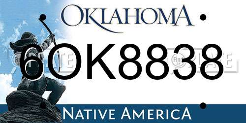 6OK8838 Oklahoma License Plate