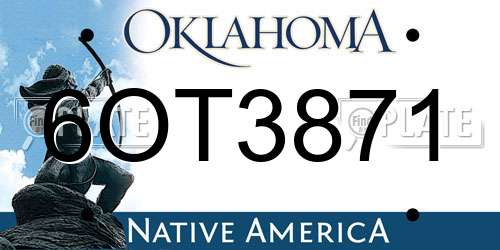 6OT3871 Oklahoma License Plate