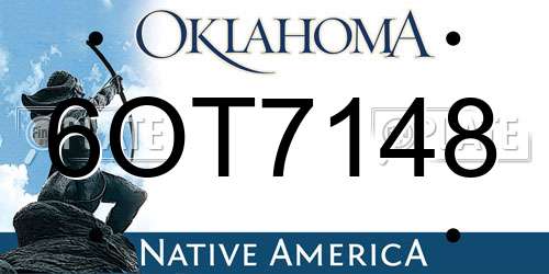 6OT7148 Oklahoma License Plate