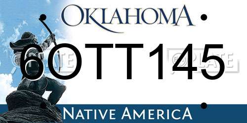6OTT145 Oklahoma License Plate