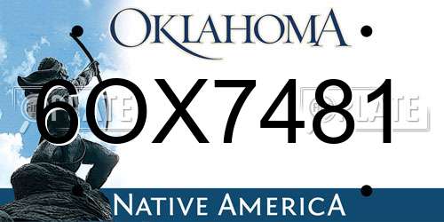 6OX7481 Oklahoma License Plate