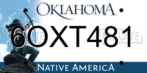 6OXT481 Oklahoma License Plate