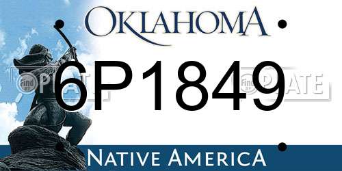 6P1849 Oklahoma License Plate