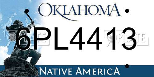 6PL4413 Oklahoma License Plate