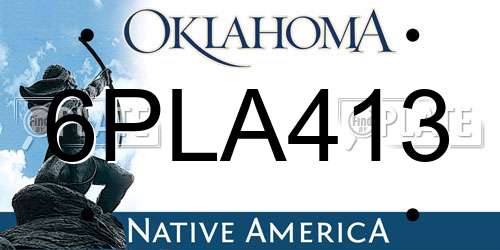 6PLA413 Oklahoma License Plate
