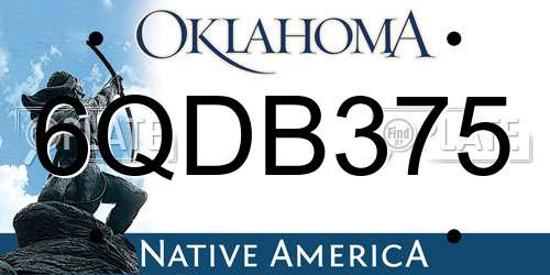 6QDB375 Oklahoma License Plate